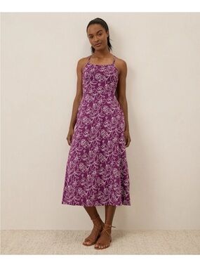 Pact Organic Cotton Fit & Flare Twist Back Dress Size XXS